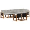 vidaXL Conjunto de sof&aacute;s de exterior 8 uds. Natural y Gris Claro