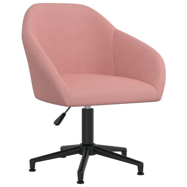 vidaXL Silla de comedor giratoria de terciopelo rosa