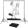 vidaXL Kit de estudio fotogr&aacute;fico con set de luces y fondo