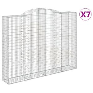 vidaXL Cestas de gaviones 7 uds forma de arco hierro 300x50x220/240 cm