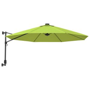 vidaXL Sombrilla de pared verde manzana 290 cm