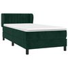 vidaXL Cama box spring con colch&oacute;n terciopelo verde oscuro 90x190 cm