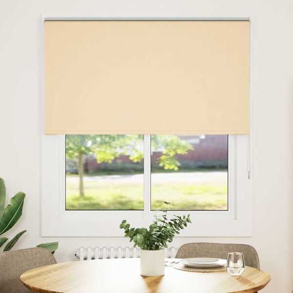 vidaXL Estor Enrollable Opaco Beige 140x130 cm Tela Ancho 136,6 cm