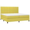 vidaXL Cama box spring colch&oacute;n y luces LED tela verde 200x200 cm