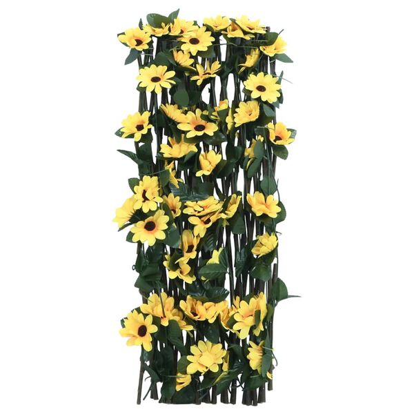 vidaXL Enrejado valla expansible hiedra artificial amarillo 180x60 cm