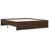 vidaXL Estructura cama madera ingenier&iacute;a metal marr&oacute;n roble 180x200 cm