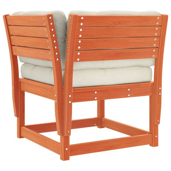 vidaXL Set muebles jard&iacute;n 7 pzas con cojines madera pino marr&oacute;n cera