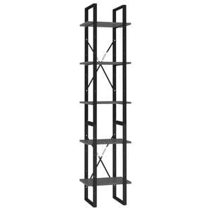 vidaXL Estanter&iacute;a de 5 niveles madera de ingenier&iacute;a gris 40x30x175 cm