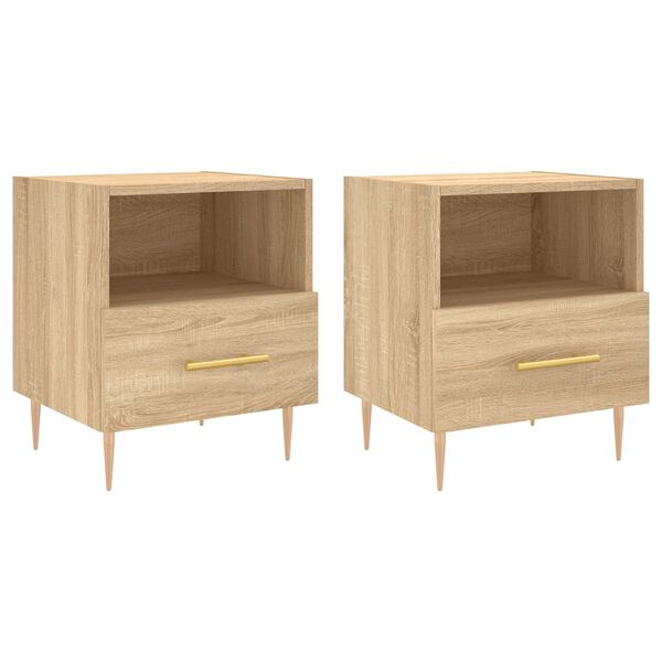 vidaXL Mesita noche 2 uds madera ingenier&iacute;a roble Sonoma 40x35x47,5 cm