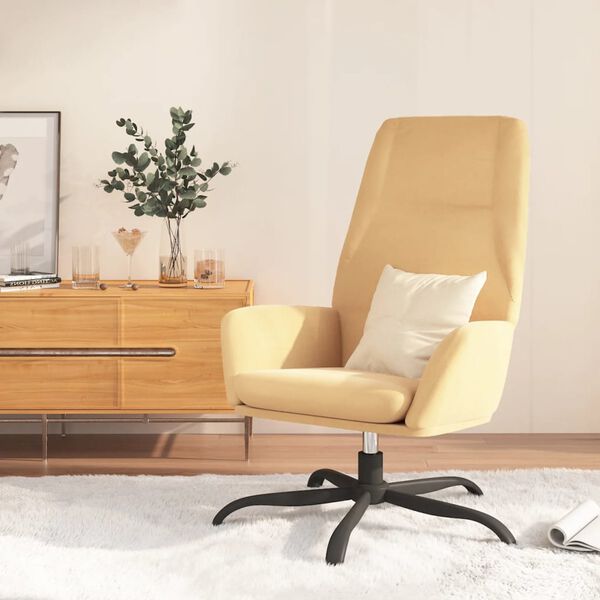 vidaXL Sill&oacute;n de relax de cuero sint&eacute;tico de ante color crema