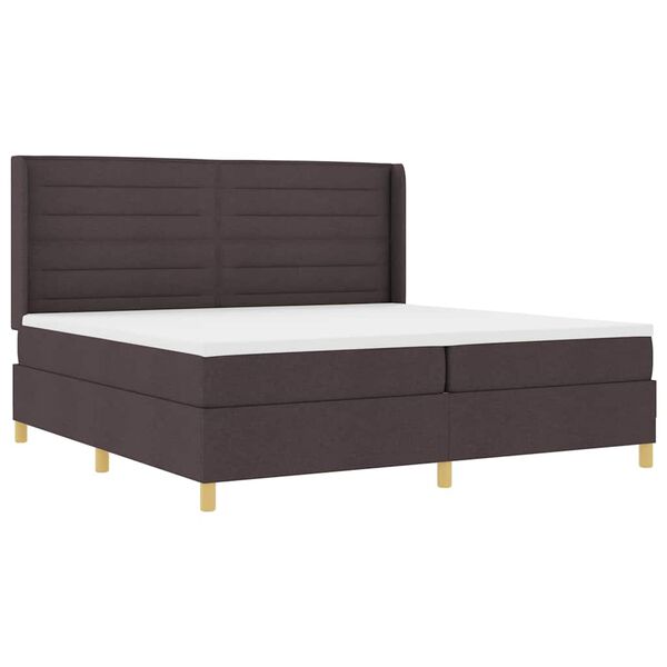 vidaXL Cama tipo Box Spring Marr&oacute;n Oscuro 200 x 200 cm tela