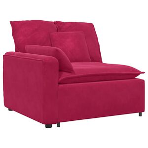 vidaXL M&oacute;dulo de reposabrazos para sof&aacute; modular con cojines, color rojo vino, 100 cm