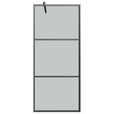 vidaXL Mampara ducha con estante vidrio ESG y aluminio negro 80x195 cm