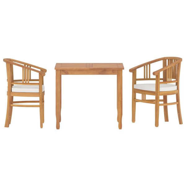 vidaXL Juego de comedor para jard&iacute;n 3 pzas madera maciza de teca