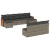 vidaXL Set de sof&aacute;s de jard&iacute;n 10 pzas con cojines rat&aacute;n sint&eacute;tico gris