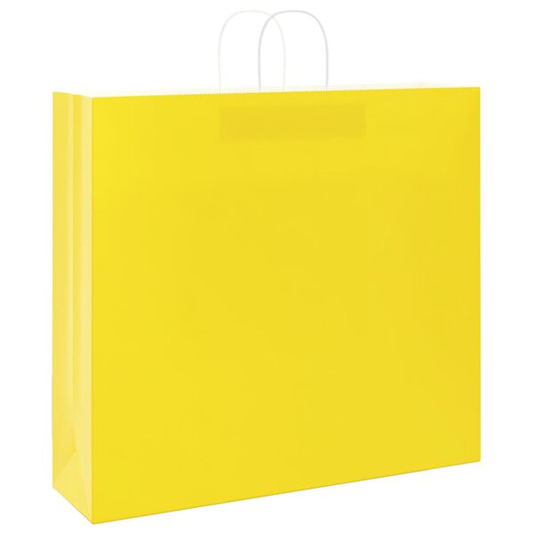 vidaXL Bolsas de papel con asas 50 uds amarillas 54x15x49 cm