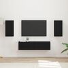 vidaXL Conjunto de mueble de TV 4 pcs Negro Madera de ingenier&iacute;a