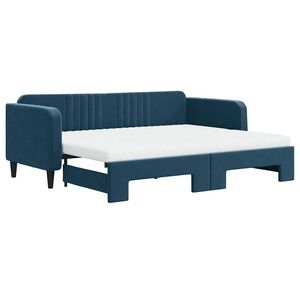 vidaXL Sof&aacute; cama nido con colch&oacute;n terciopelo azul 90x200 cm