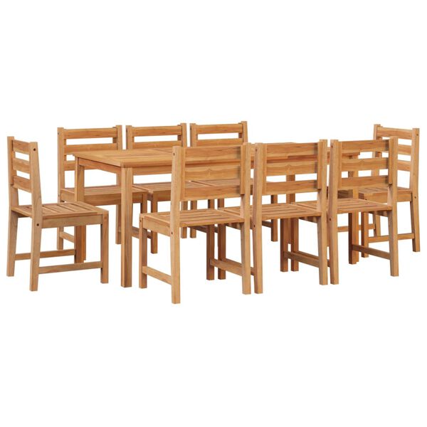 vidaXL Juego de comedor para jard&iacute;n 9 piezas madera maciza de teca