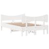 vidaXL Estructura de cama sin colch&oacute;n madera maciza blanca 120x190 cm