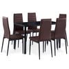 vidaXL Conjunto de mesa y sillas de comedor 7 piezas marr&oacute;n