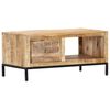 vidaXL Mesa de centro de madera maciza de mango 88x50x42 cm