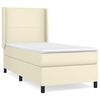vidaXL Cama box spring con colch&oacute;n cuero sint&eacute;tico crema 90x190 cm