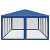 vidaXL Carpa para fiestas con 12 paredes de malla HDPE azul 8x4 m