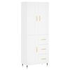 vidaXL Aparador alto madera contrachapada blanco 69,5x34x180 cm