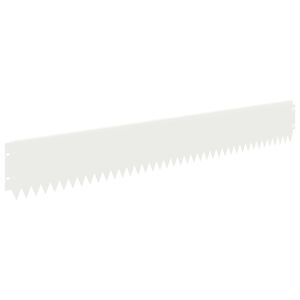 vidaXL Borde de C&eacute;sped 20 pcs 103 x 15 cm Acero Blanco