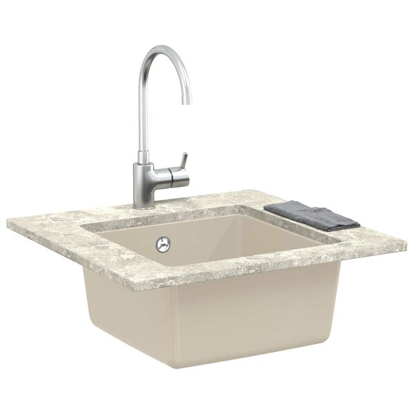 vidaXL Lavabo Beige 430 x 460 mm 80% Cuarzo y 20% Resina