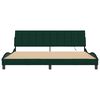 vidaXL Estructura de cama con LED sin colch&oacute;n Hanko terciopelo verde oscuro 200x200cm