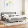 vidaXL Cama box spring con colch&oacute;n tela gris claro 160x200 cm
