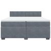 vidaXL Cama box spring con colch&oacute;n terciopelo gris oscuro 200x200 cm