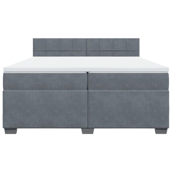 vidaXL Cama box spring con colch&oacute;n terciopelo gris oscuro 200x200 cm
