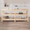 vidaXL Banco de trabajo de madera maciza de pino 181x50x80 cm