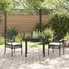 vidaXL Conjunto de Comedor de Jard&iacute;n 3 pcs Negro rat&aacute;n sint&eacute;tico