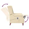 vidaXL Sillón de masaje reclinable de tela crema