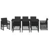 vidaXL Conjunto de Comedor de Jard&iacute;n 9 pcs Negro rat&aacute;n sint&eacute;tico