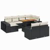 vidaXL Set de sof&aacute;s de jard&iacute;n 11 pzas y cojines rat&aacute;n sint&eacute;tico negro