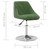 vidaXL Sillas de comedor giratorias 4 uds terciopelo verde oscuro