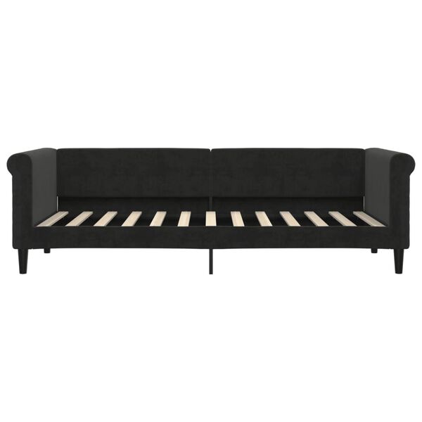 vidaXL Sofá cama con colchón terciopelo negro 80x200 cm