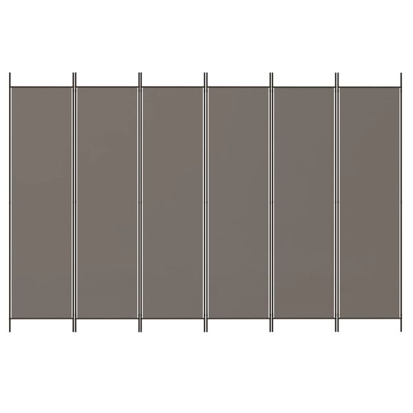 vidaXL Biombo divisor de 6 paneles de tela gris antracita 300x220 cm
