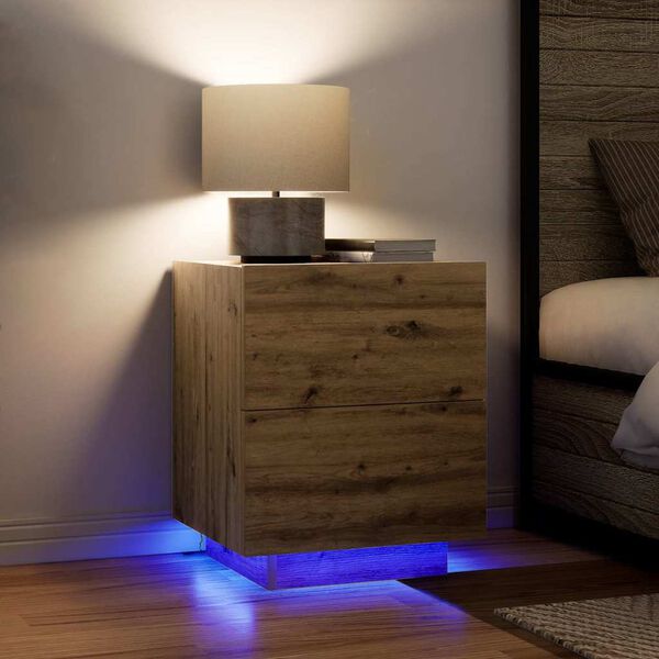 vidaXL Armario de Noche con caj&oacute;n Roble artesanal 45 x 40 x 55 cm