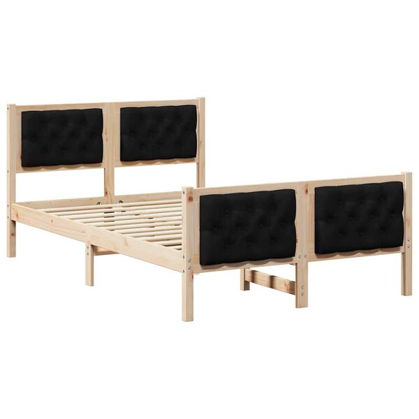 vidaXL Estructura de cama Negro 120 x 200 cm Madera de pino macizo