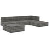 vidaXL Set de muebles de jardín 5 pzas y cojines ratán sintético gris