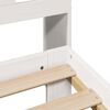 vidaXL Cama con estanter&iacute;a sin colch&oacute;n madera maciza blanca 135x190 cm