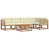 vidaXL Conjunto de sof&aacute;s de exterior con coj&iacute;n 6 pcs Natural y Crema