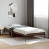 vidaXL Estructura cama madera ingenier&iacute;a metal roble marr&oacute;n 90x200 cm