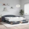 vidaXL Sof&aacute; cama nido con cajones terciopelo gris oscuro 100x200 cm